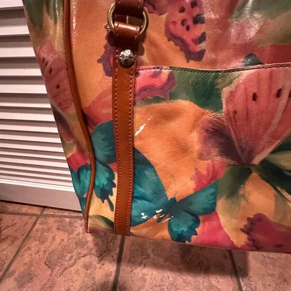 Patricia Nash Butterfly Multicolor Floral Tote - Picture 3 of 4